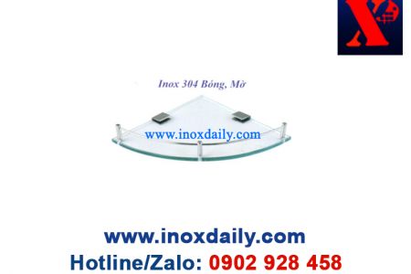 Kệ kiếng góc cường lực Inox 304 - KK 16