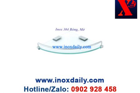 Kệ kiếng góc cường lực Inox 304 - KK 17