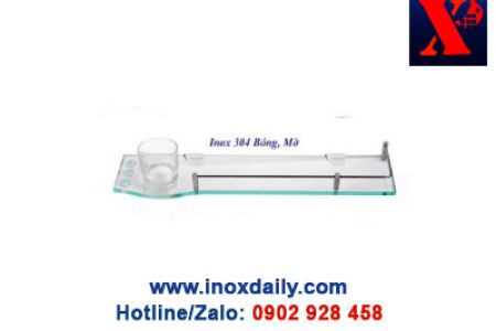 Kệ kiếng cường lực Inox 304 - KK 03