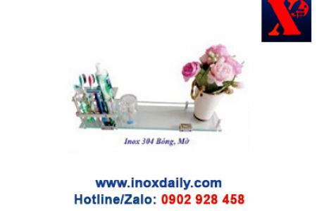 Kệ kiếng cường lực Inox 304 - KK 24