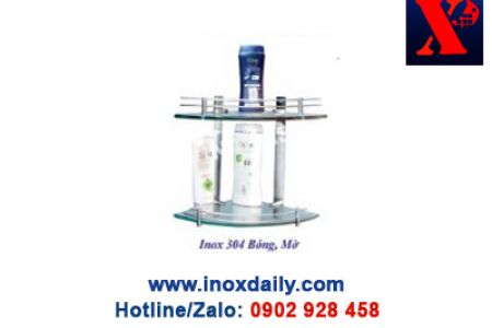 Kệ kiếng góc 2 tầng Inox 304 - KK 32