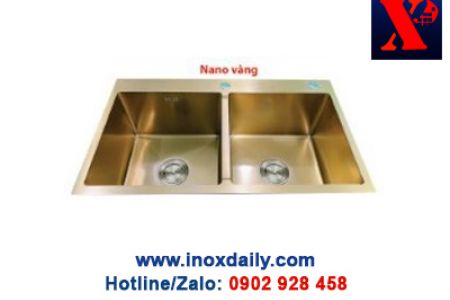 Chậu rửa đôi inox 304 - XPC 8245 Nano Vàng