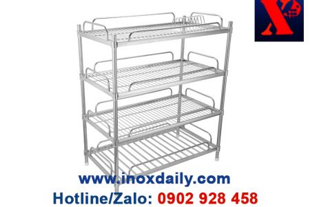Kệ sóng chén 4 tầng Inox 304 - KC 17