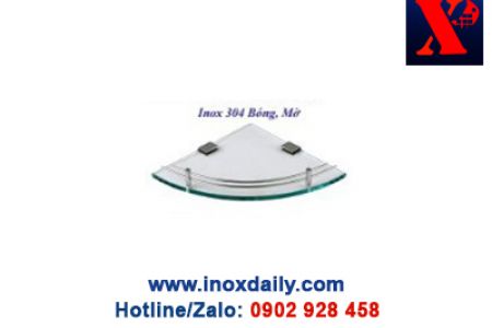 Kệ kiếng góc cường lực Inox 304 - KK 14