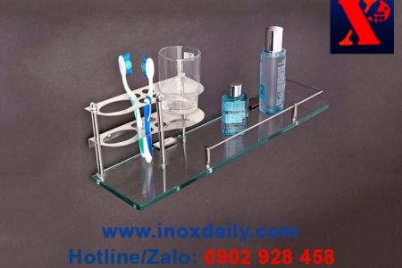 Kệ kiếng cường lực Inox 304 - KK 23