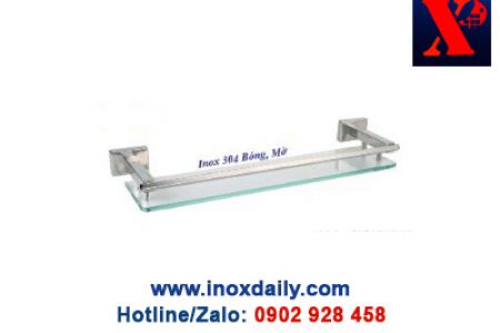 Kệ kiếng cường lực Inox 304 - KK 25